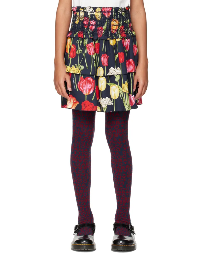 Dolce & Gabbana Kids Navy Tulips Printed Skirt Hb5dr