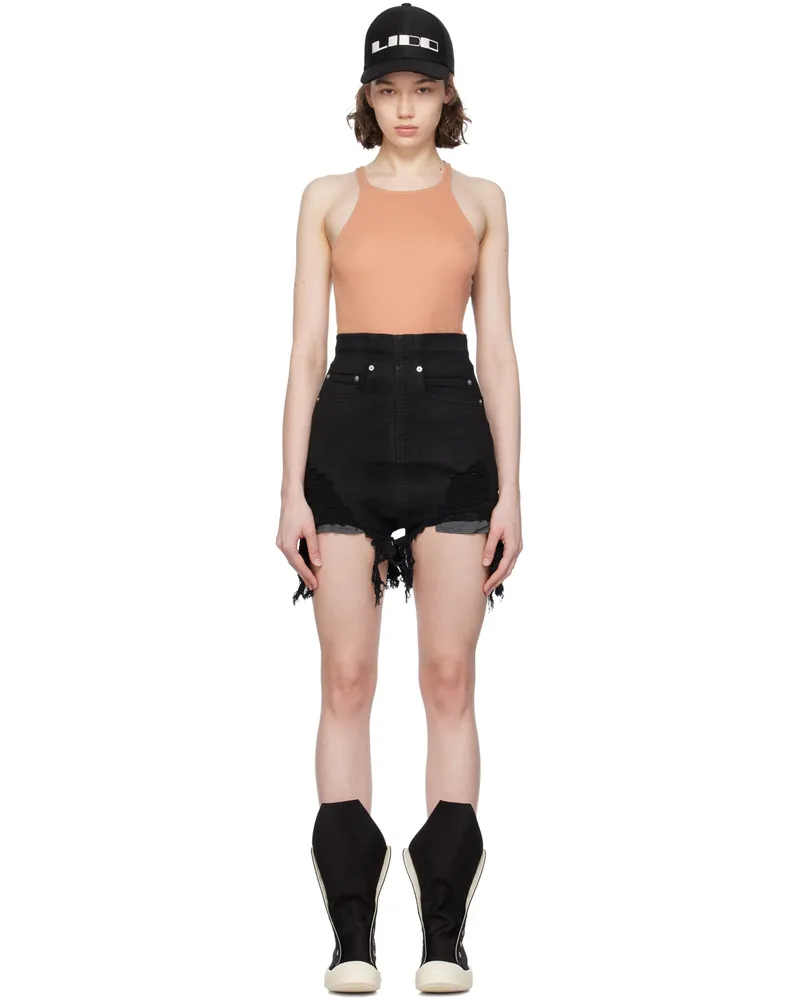 DRKSHDW by Rick Owens Black Dirt Cutoffs Denim Shorts 09