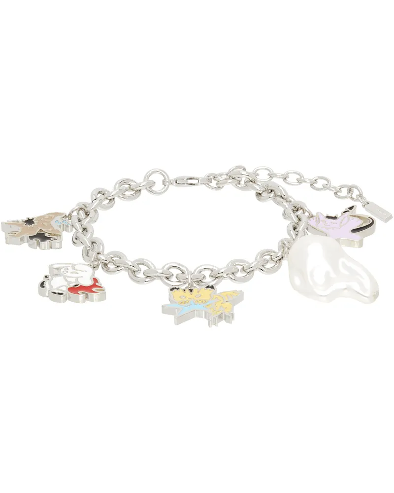 WE 11 DONE Monster Charms Bracelet Silver