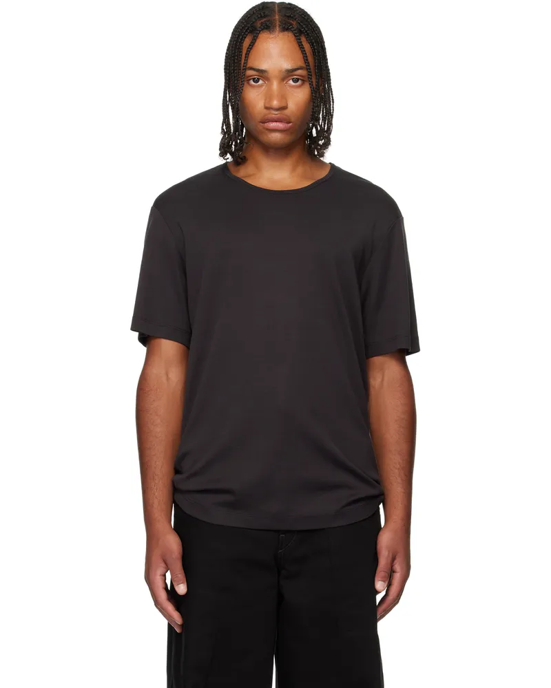 Christophe Lemaire Black Rib T-shirt Bk998