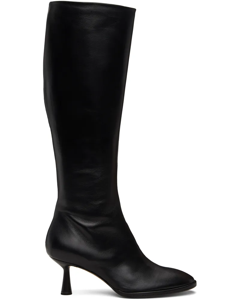 aeyde Black Catherine High Sock Boots Black