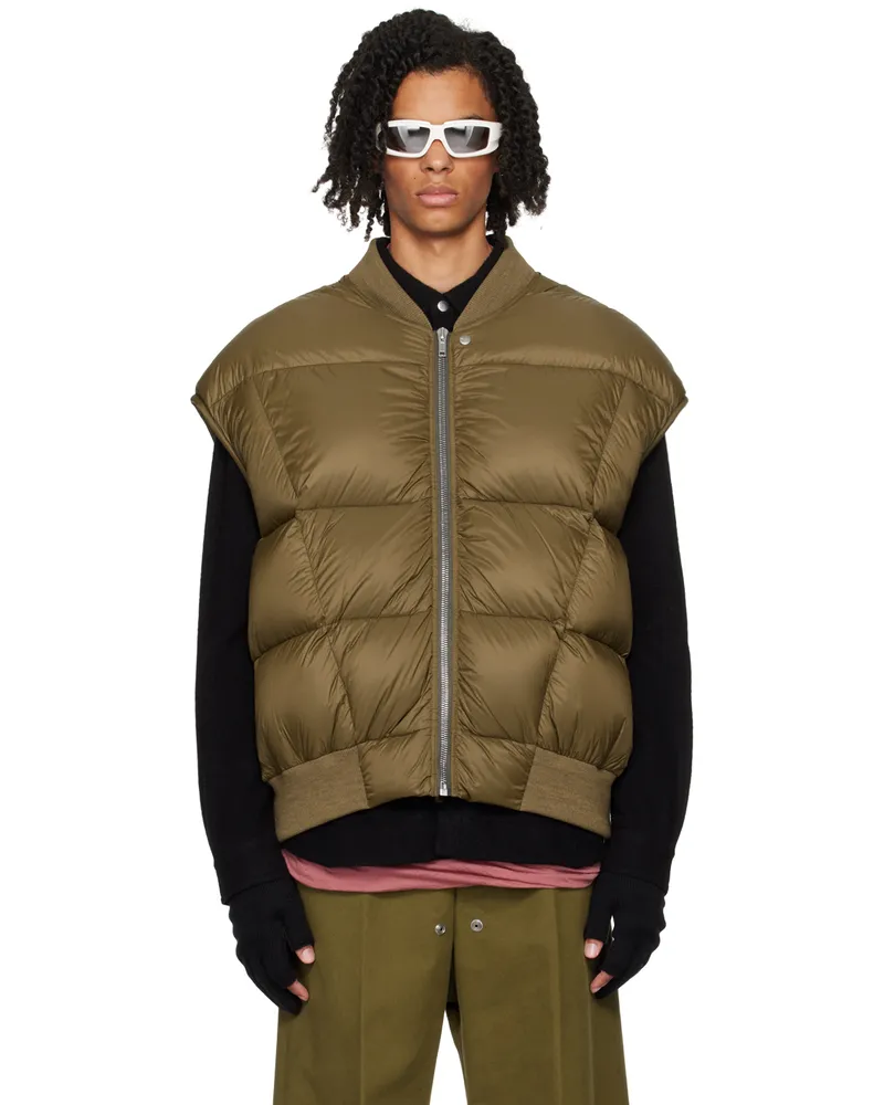 Rick Owens Khaki Porterville Luxor Flight Down Vest 35
