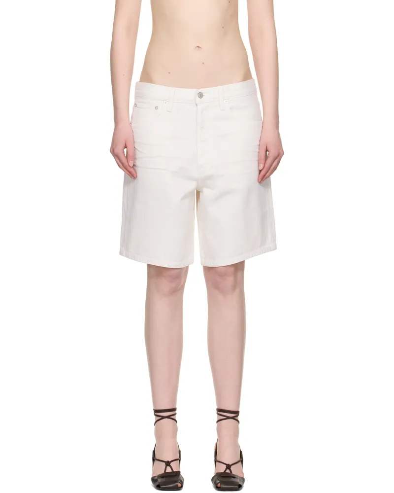AGOLDE White Indra Denim Shorts Fortune