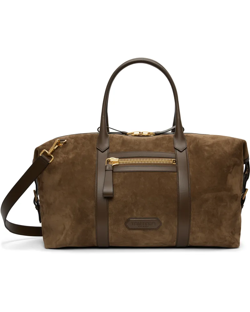 Tom Ford Taupe Buckley Holdall Duffle Bag 1b020walnut