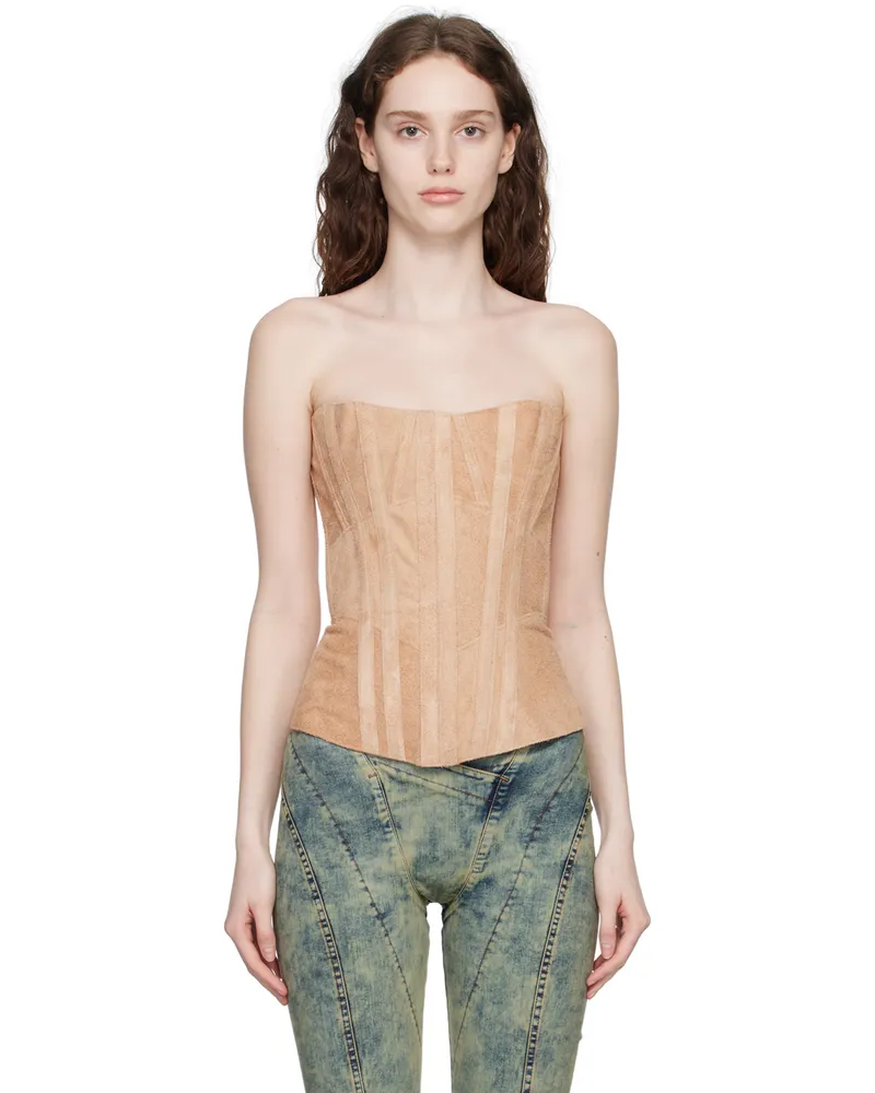 Charlotte Knowles Pink Daith Suede Camisole Ballet