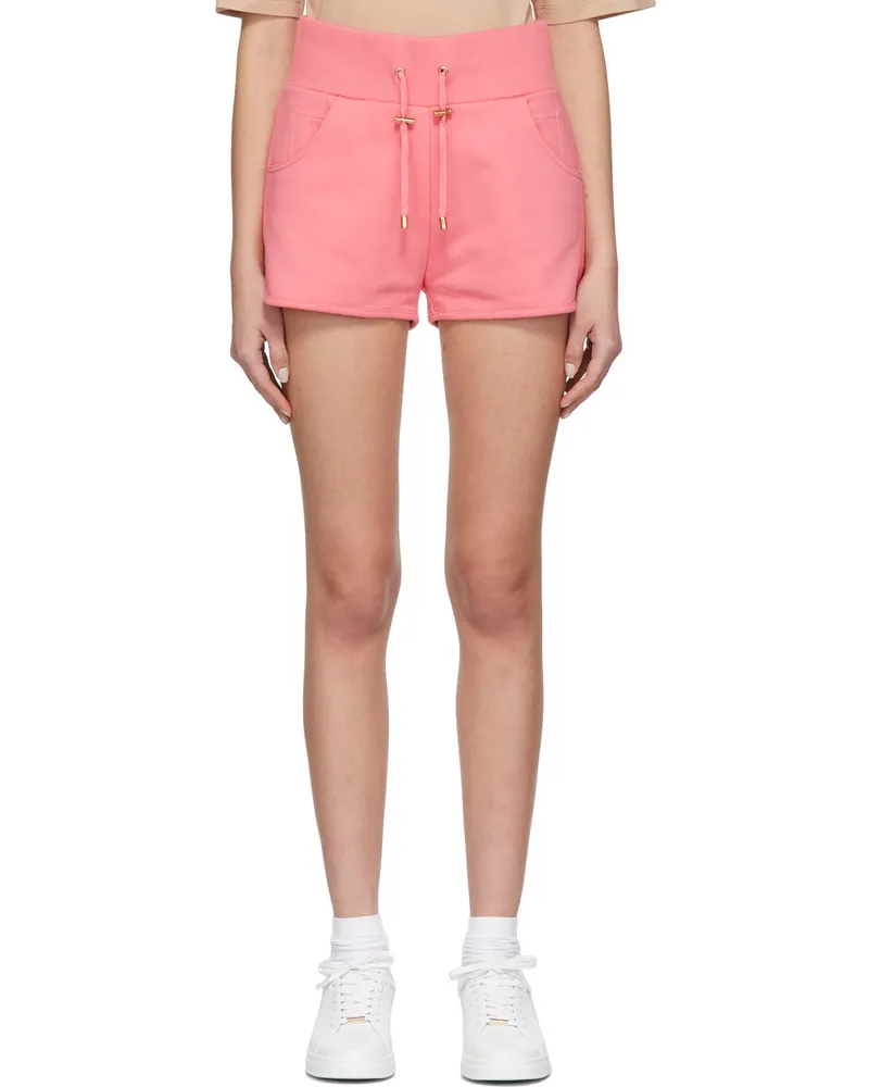 Balmain Pink Printed Logo Shorts Oco