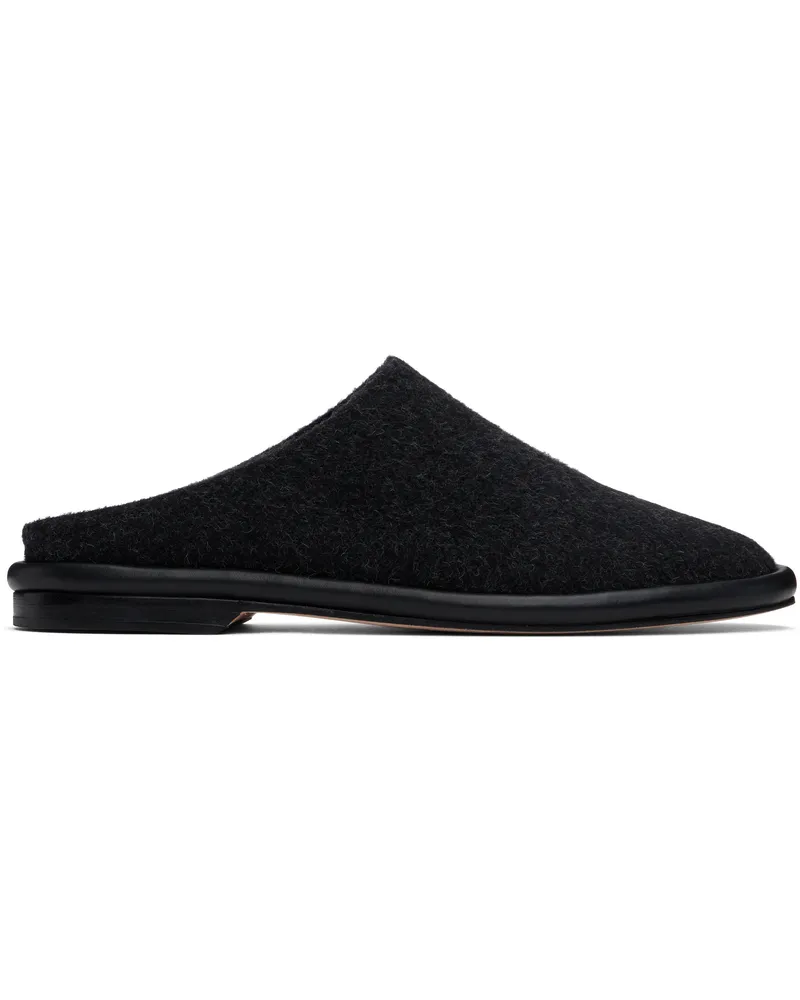 Lauren Manoogian Black Brushed Mules Bm01
