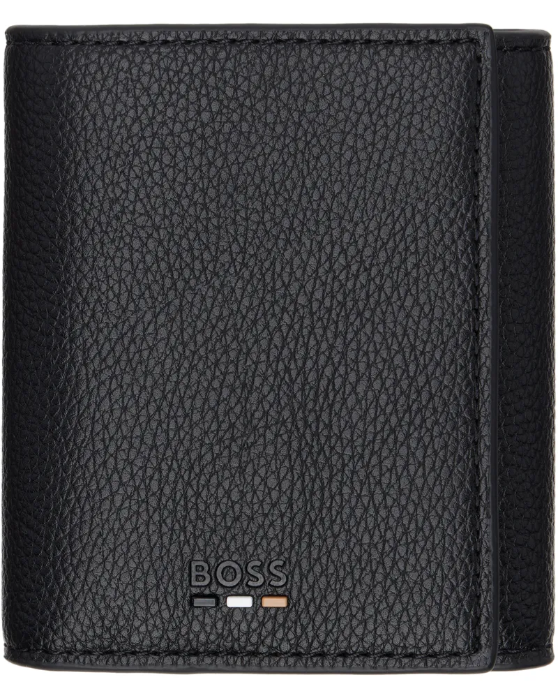 HUGO BOSS Black Grained Faux-Leather Wallet 001-black