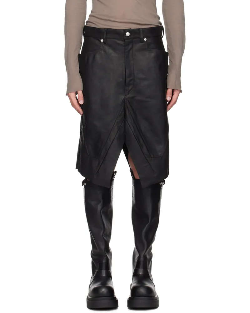 Rick Owens Black Siena Leather Skirt 09