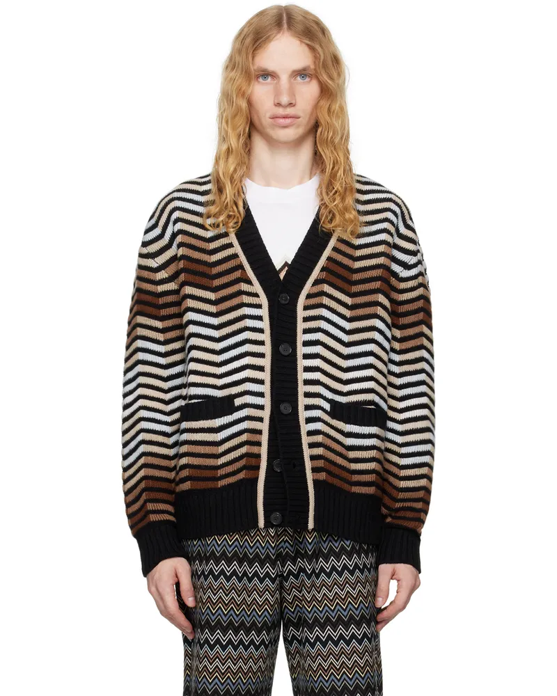 Missoni Brown Macro Zig Zag Cardigan Brown
