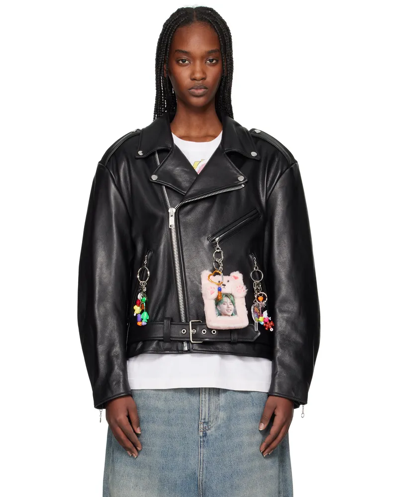 Doublet Black Ita Riders Leather Jacket Black