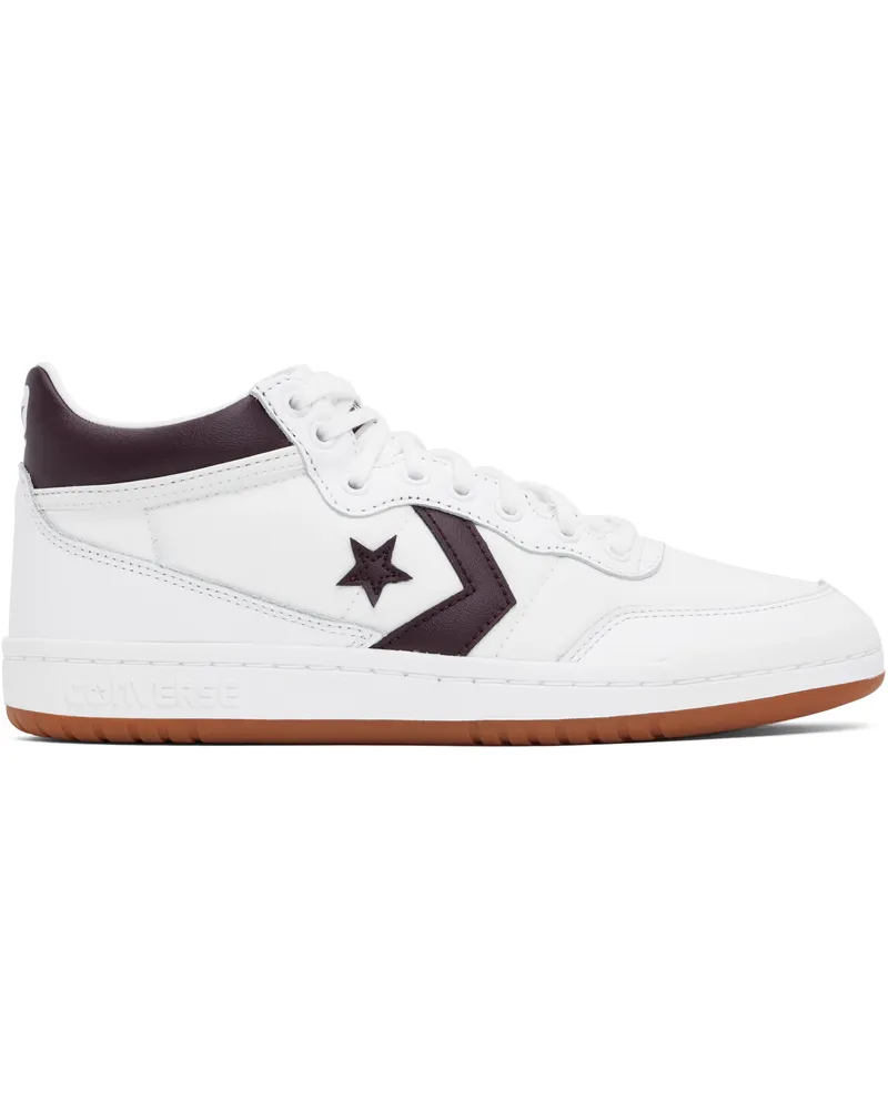 Converse White & Burgundy CONS Fastbreak Pro Sneakers White