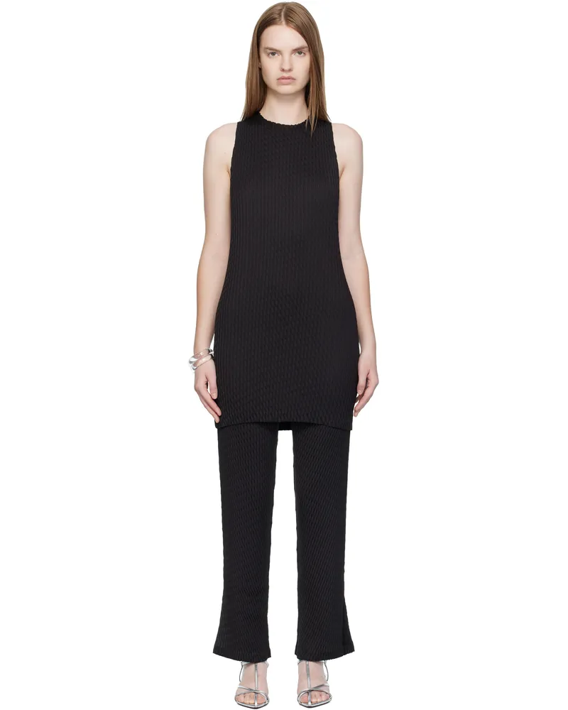 Issey Miyake Black Sleek Pleats Minidress 15