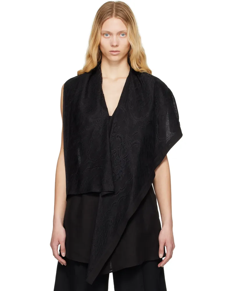 Yohji Yamamoto Black Draped Long Vest 1
