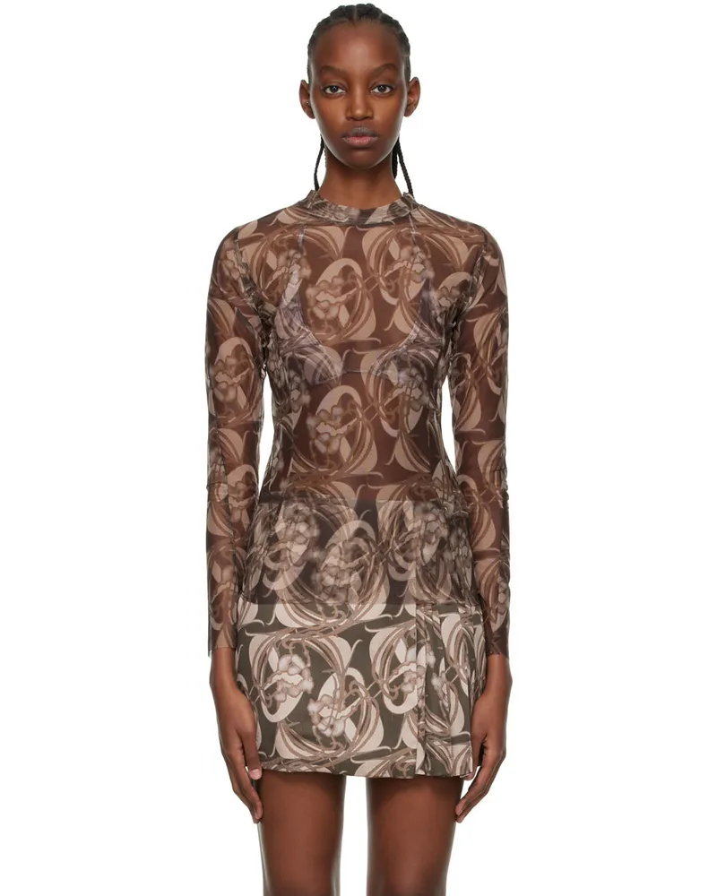 Anne Isabella Brown Recycled Polyethylene Blouse Adele