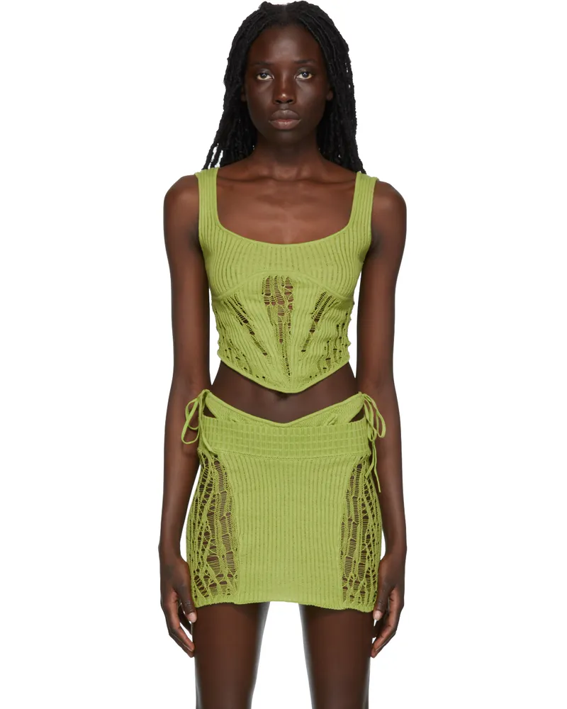 GUIZIO SSENSE Exclusive Green Tank Top Green