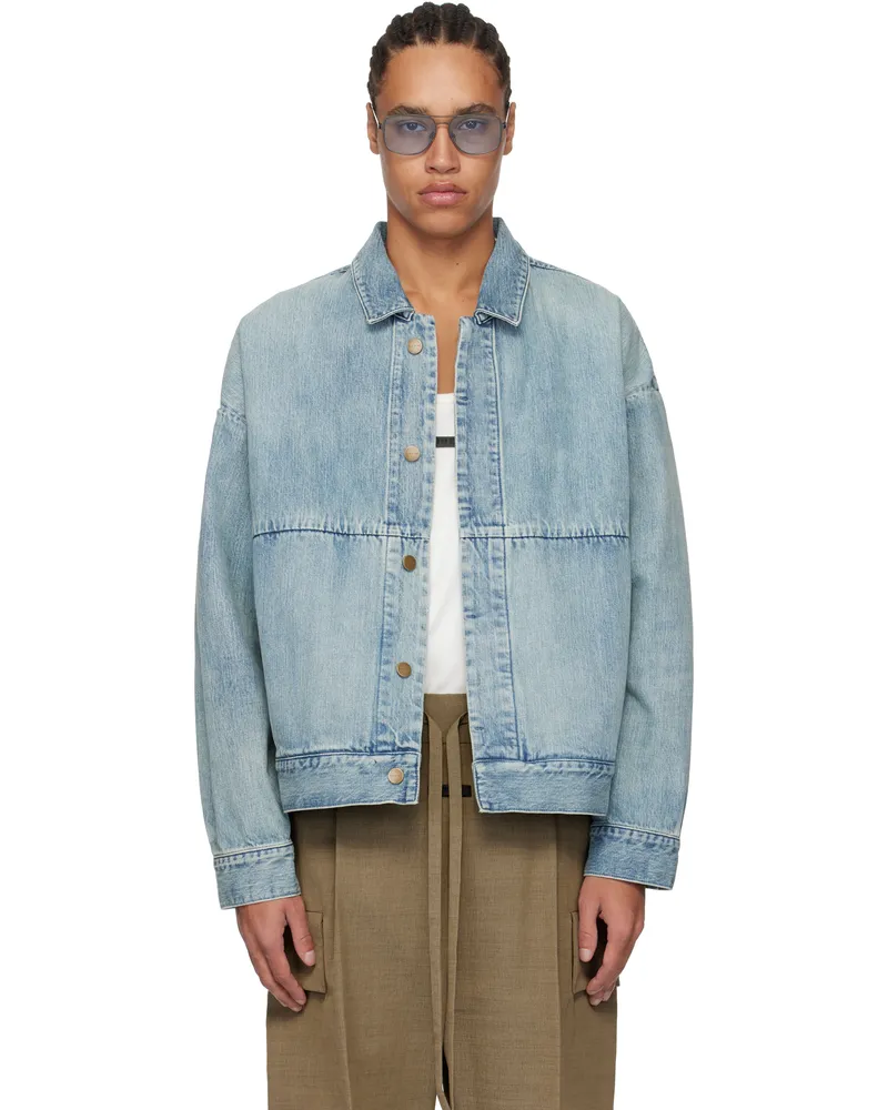 Fear of God Blue Trucker Denim Jacket Indigo