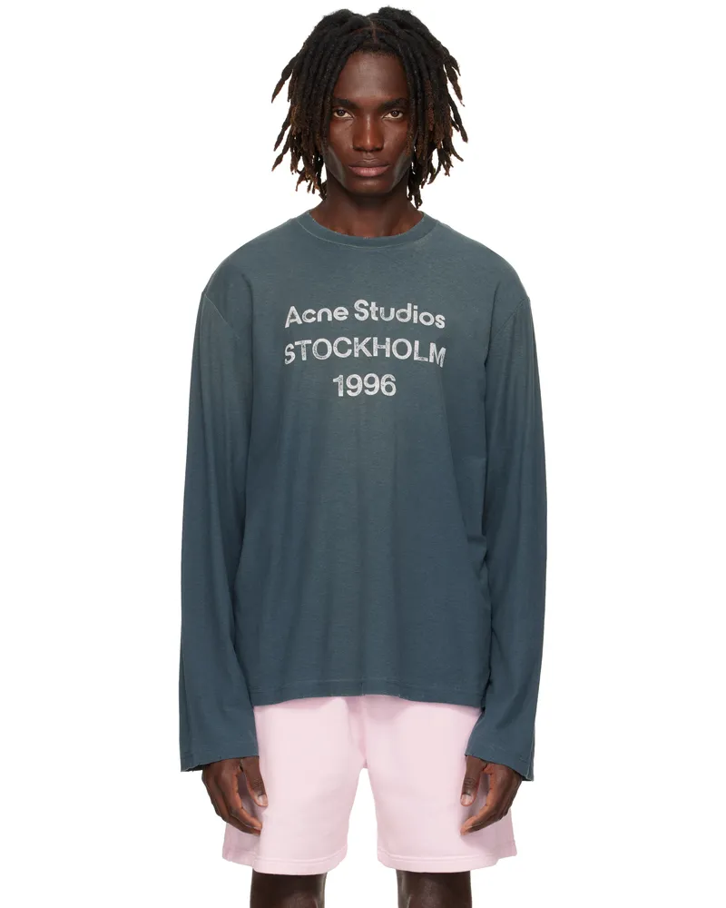 Acne Studios Blue Logo T-shirt Bpa