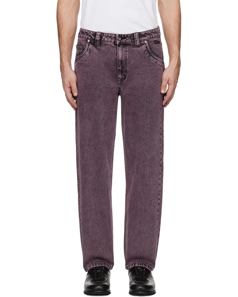 Dime Purple Classic Relaxed Jeans Overdyed