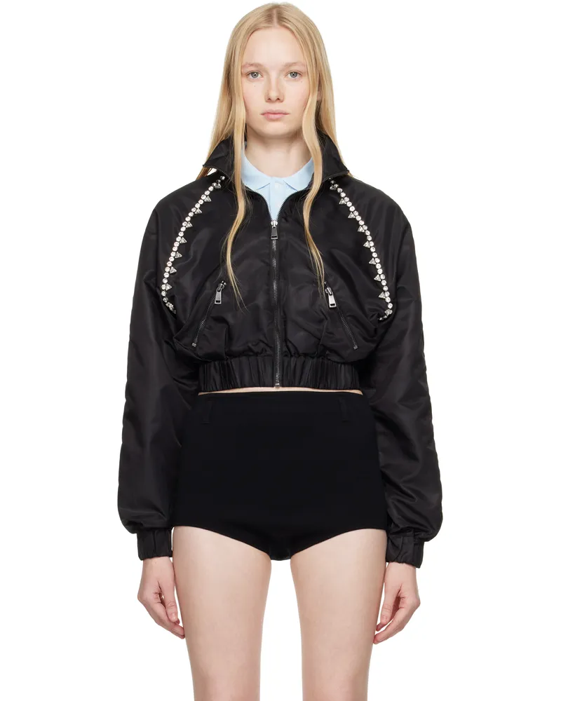 Area Black Crystal Trim Track Jacket Black
