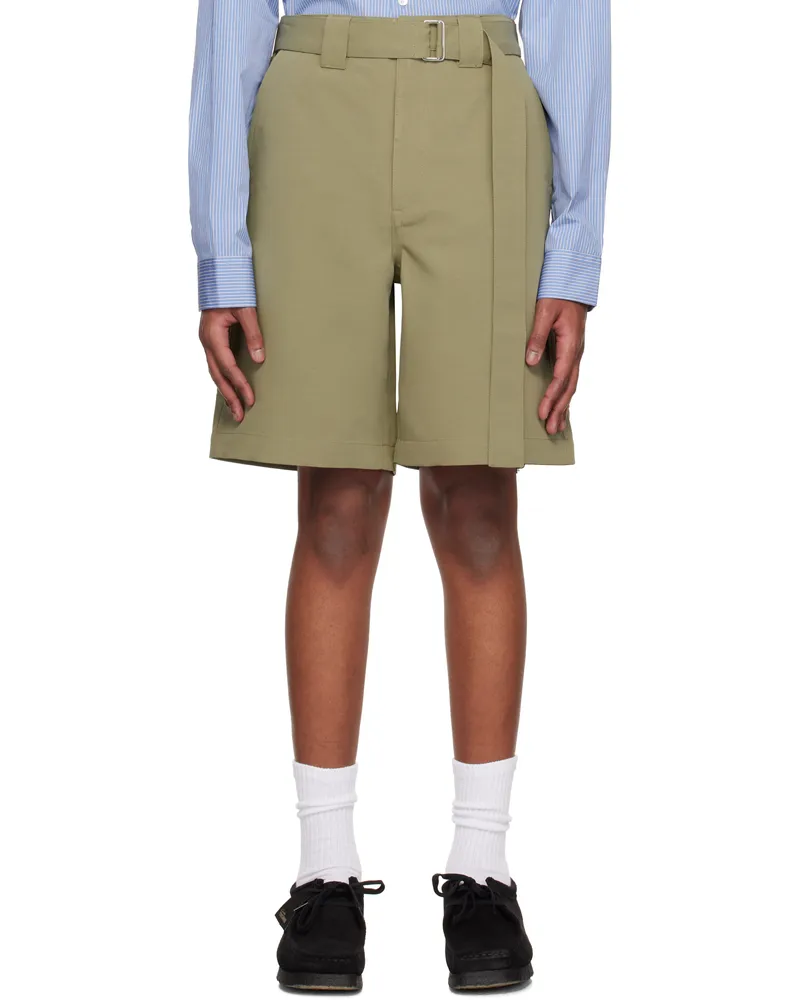Róhe Khaki Relaxed Utility Shorts Sage