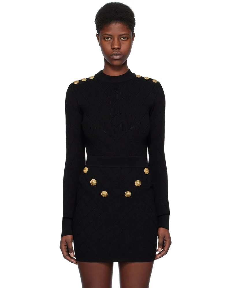 Balmain Black Cutout Bodysuit 0pa