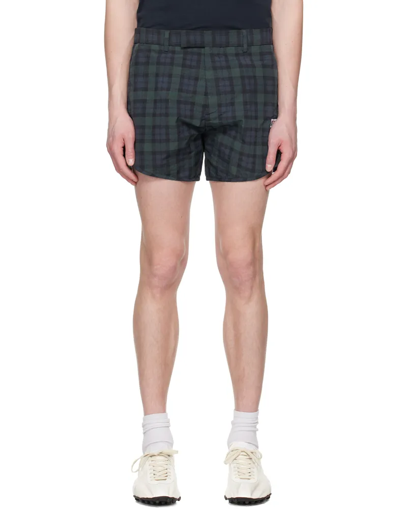 Martine Rose Navy & Green Tailored Gym Shorts Black