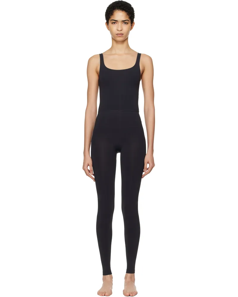 SKIMS Black Soft Smoothing Seamless Cat Jumpsuit Eclipse