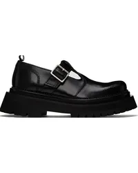 AMI Paris Black Round Toe Loafers Black