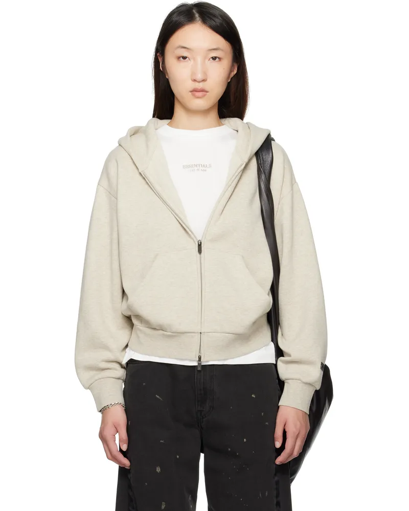 Fear of God Beige Classic Fit Zip-Up Hoodie Heather