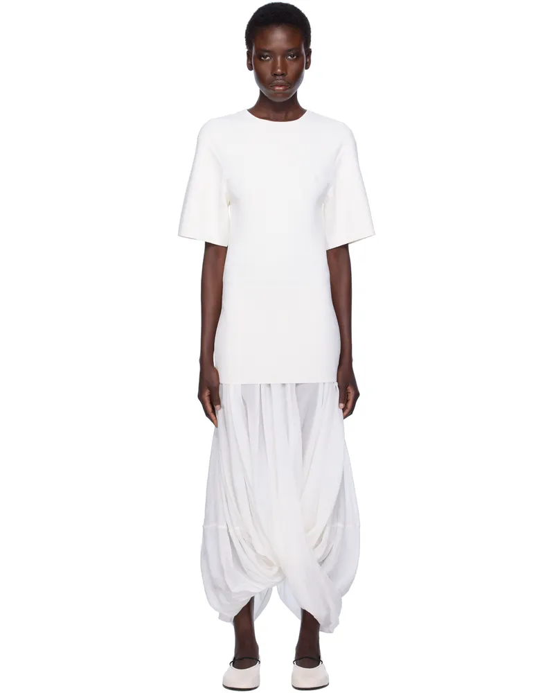 Totême White Cocoon Tee Midi Dress White