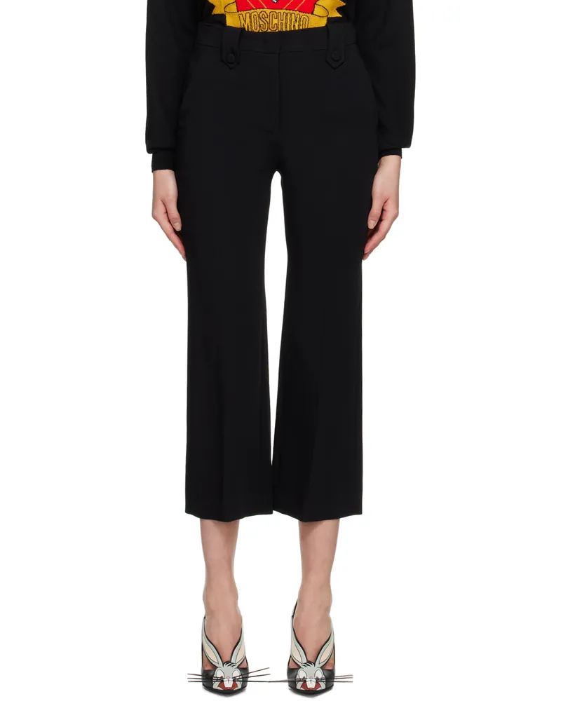 Moschino Black Creased Trousers A0555