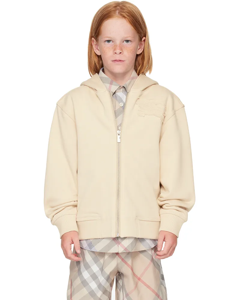 Burberry Kids Beige EKD Zip Hoodie Pampas