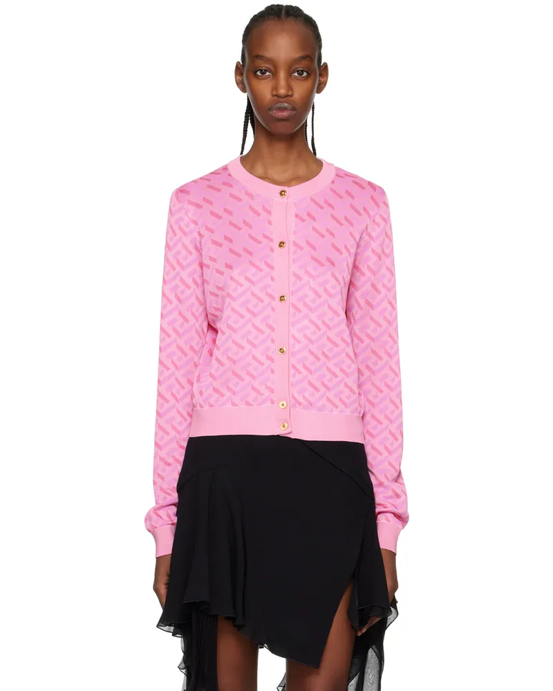 Versace Pink La Greca Cardigan 5p740