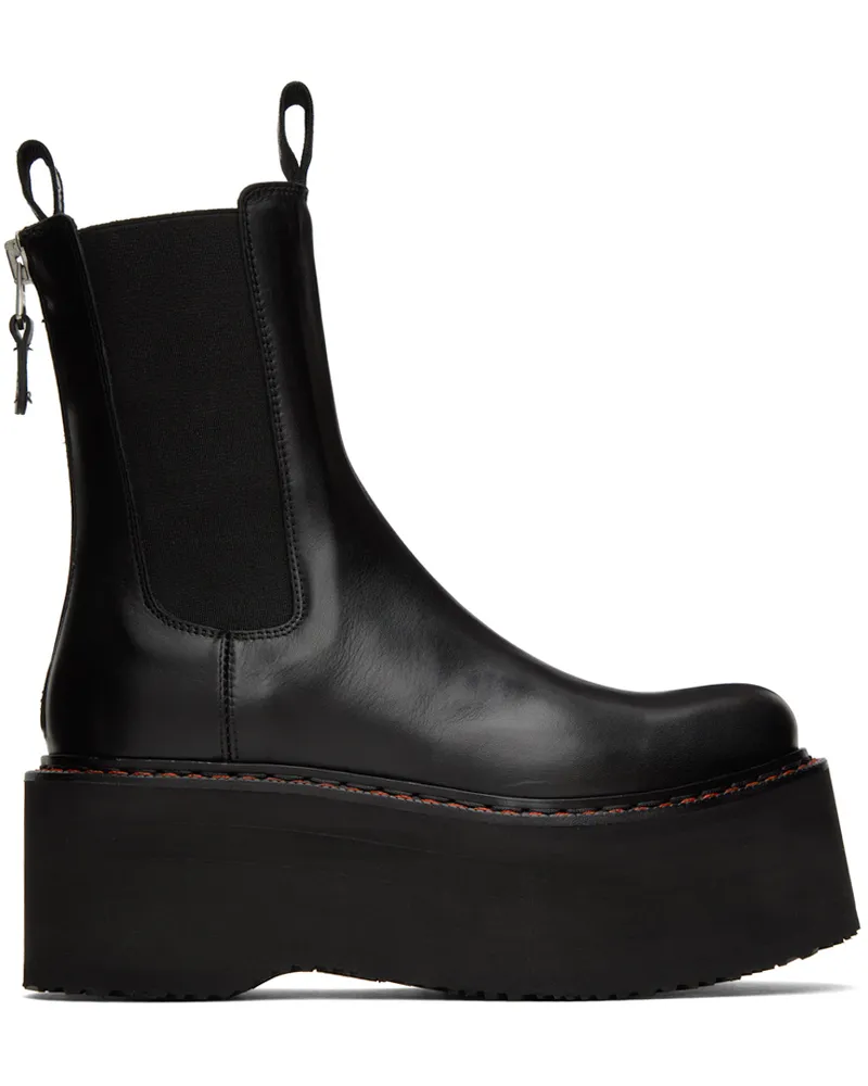 R13 Black Double Stack Boots Black
