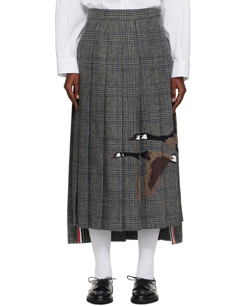 Thom Browne Gray Classic Pleated Maxi Skirt 035