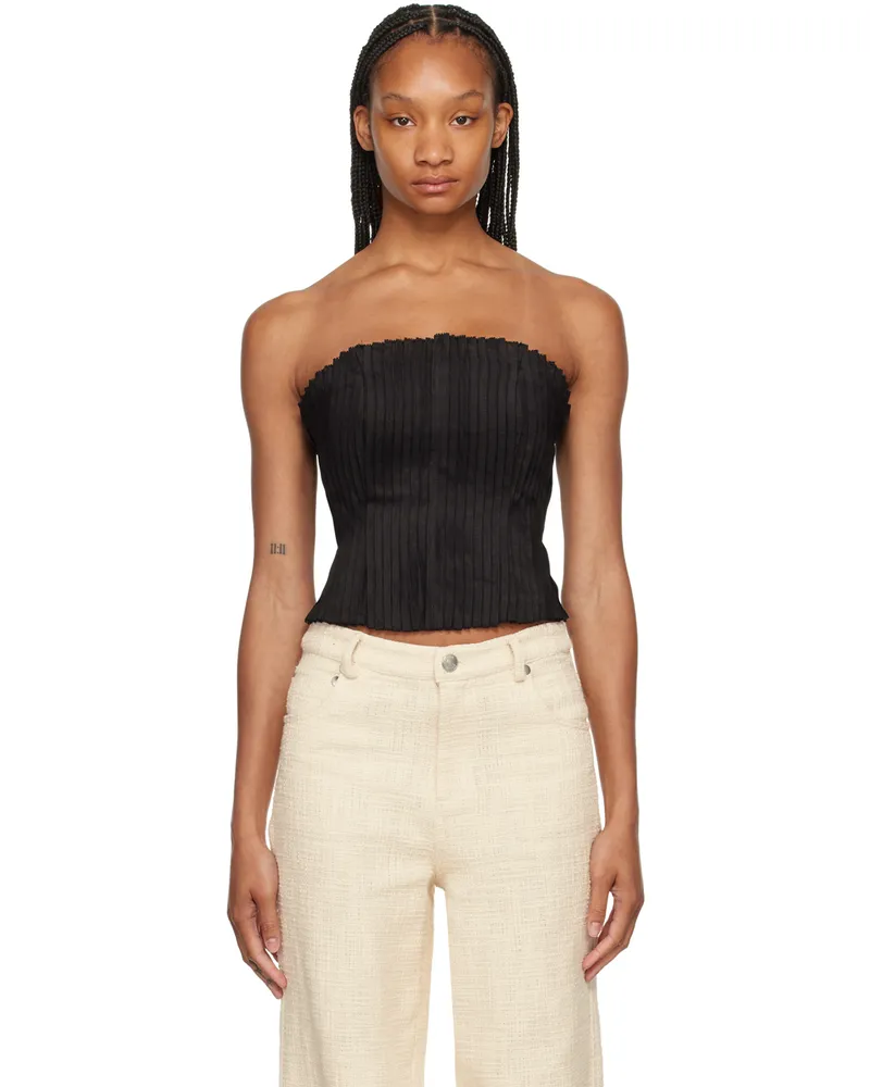 STAUD Black Parma Tube Top Blk