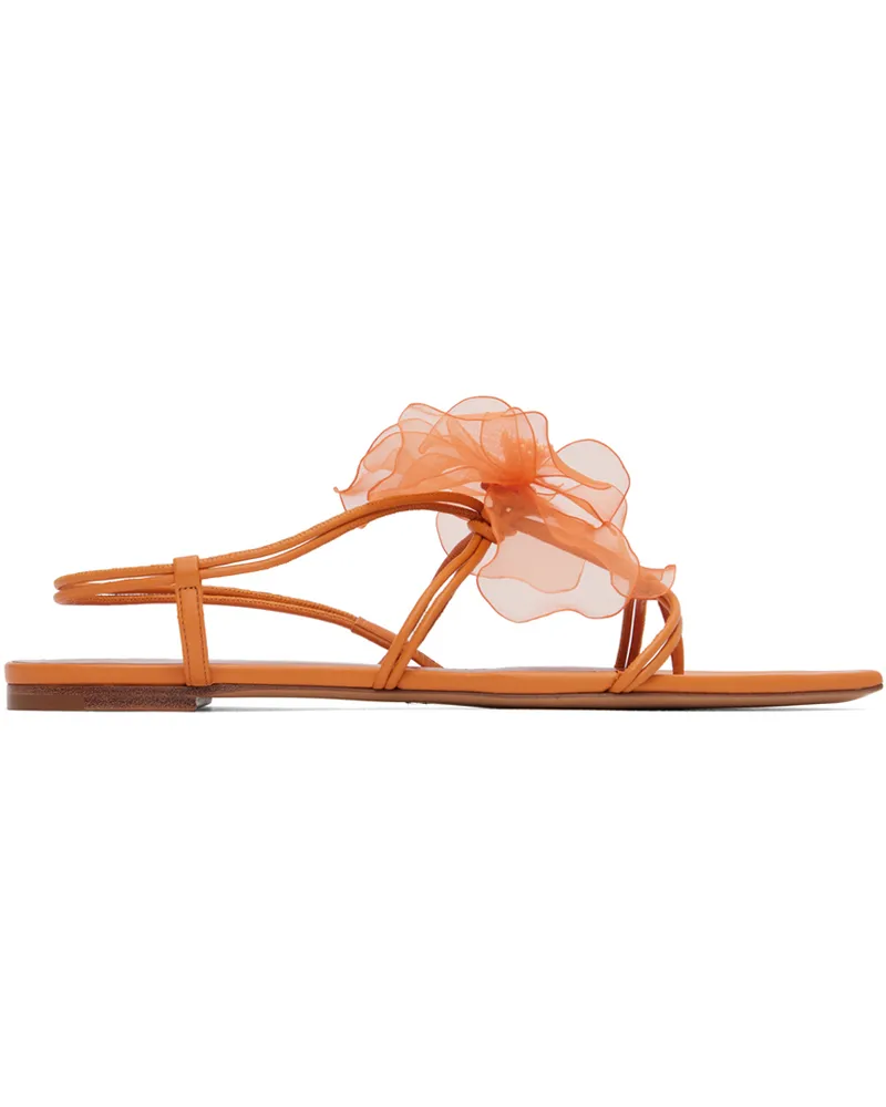 Nensi Dojaka Orange Appliqué Sandals Orange