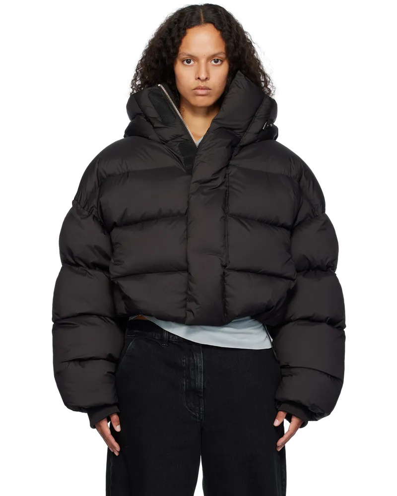 Entire Studios Black MML Hooded Down Puffer Jacket Pupil