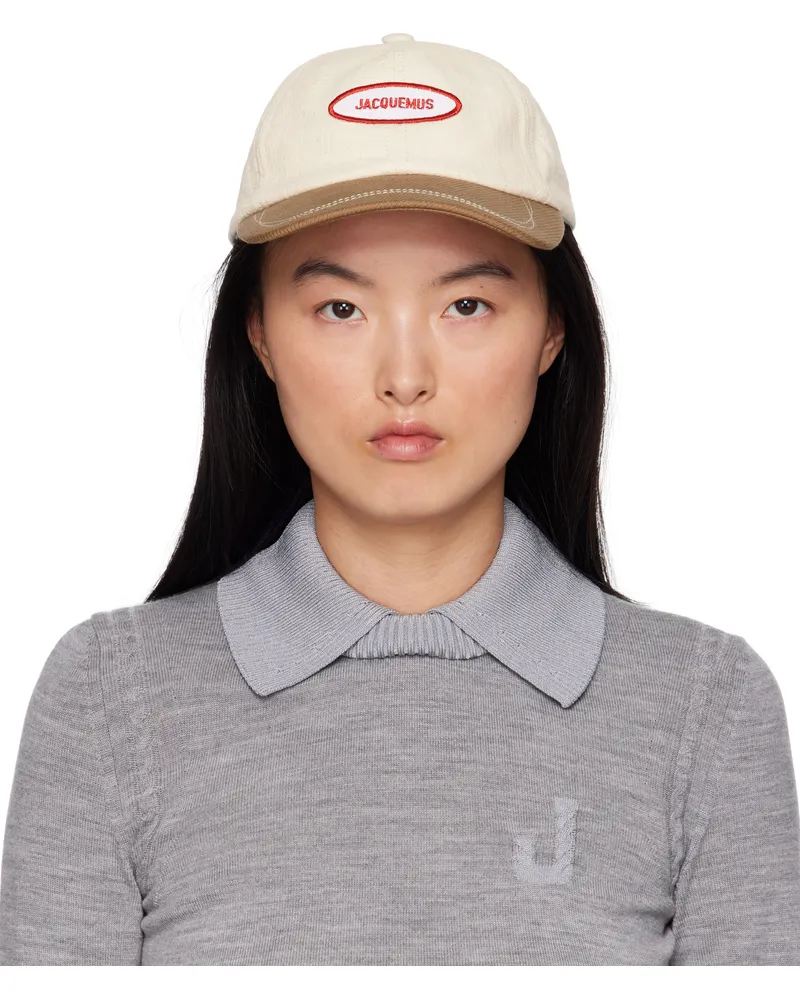 Jacquemus Off-White & Brown La Croisière 'The Gelato' Cap 1ji