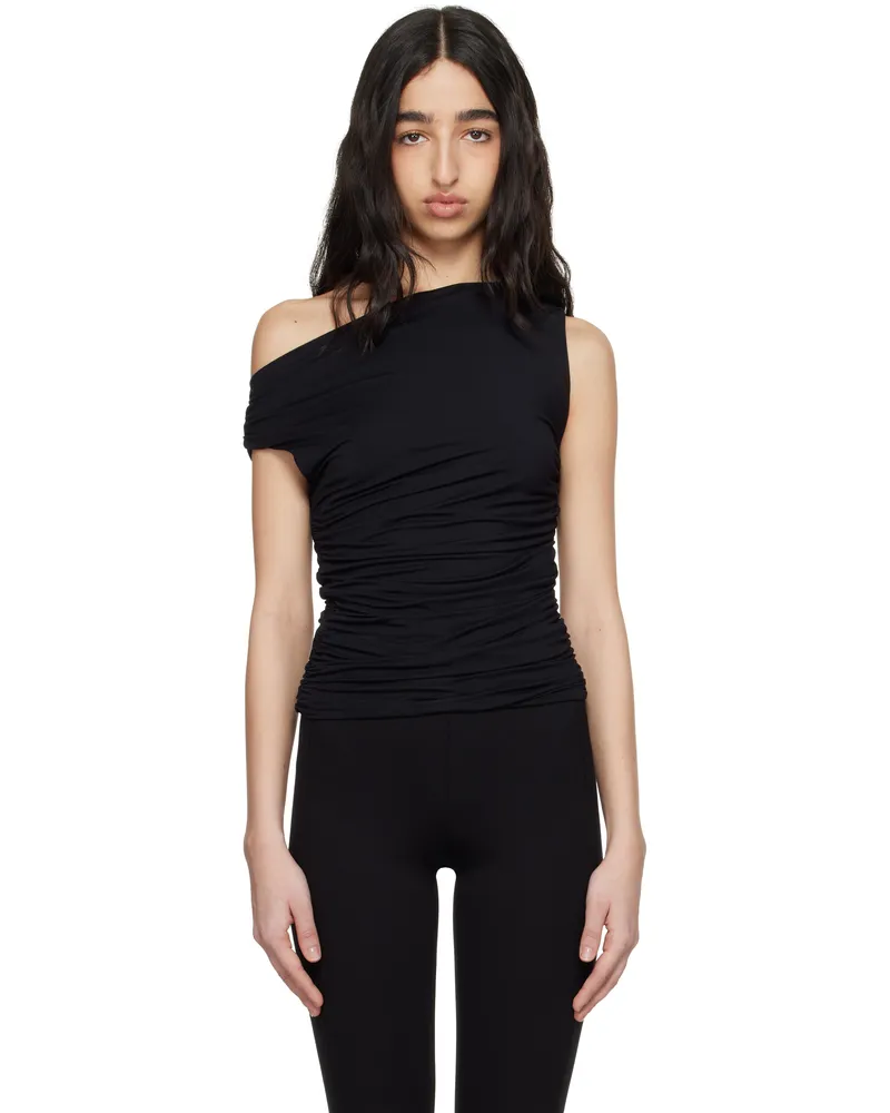 Rag & Bone Black Luca Shirred Top Black