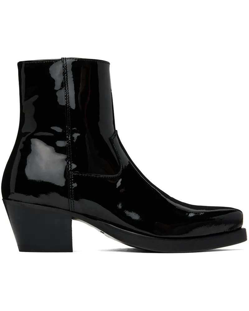 Ernest W. Baker Black Western Boots Black