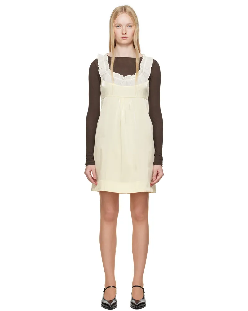 SHUSHU/TONG Yellow Patchwork Sling Minidress Fy100