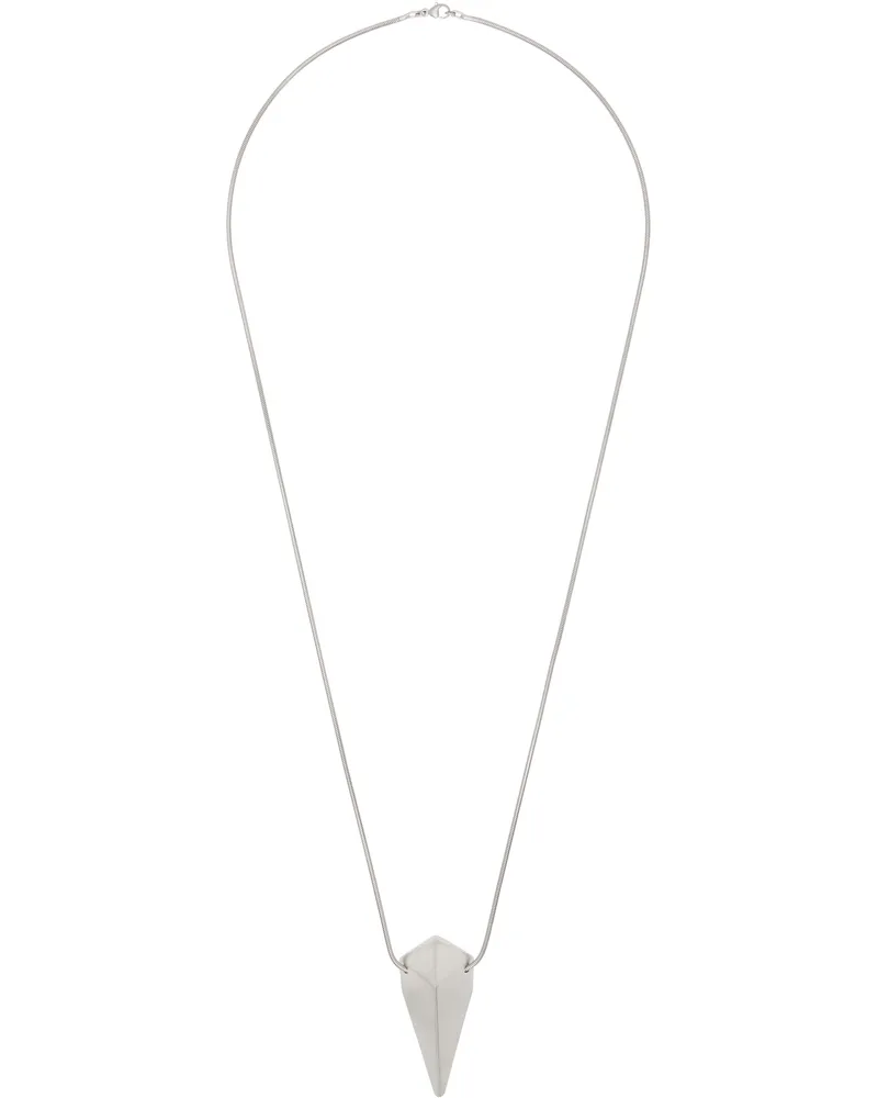 Rick Owens Silver Hollywood Pyramid Charm Necklace 128