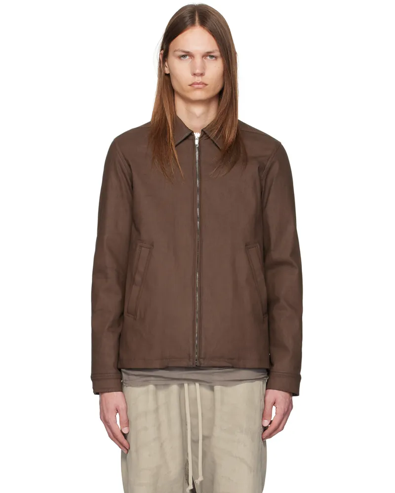 Rick Owens Khaki Brad Denim Jacket Bean