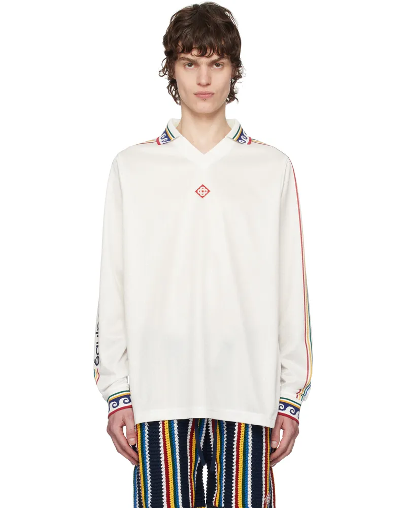 Casablanca Paris Off-White Jacquard Monogram Football Polo Off-white