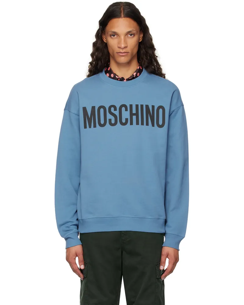Moschino Blue Printed-Logo Sweatshirt Multi