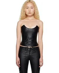 Miaou Black Leia Faux-Leather Tank Top Black