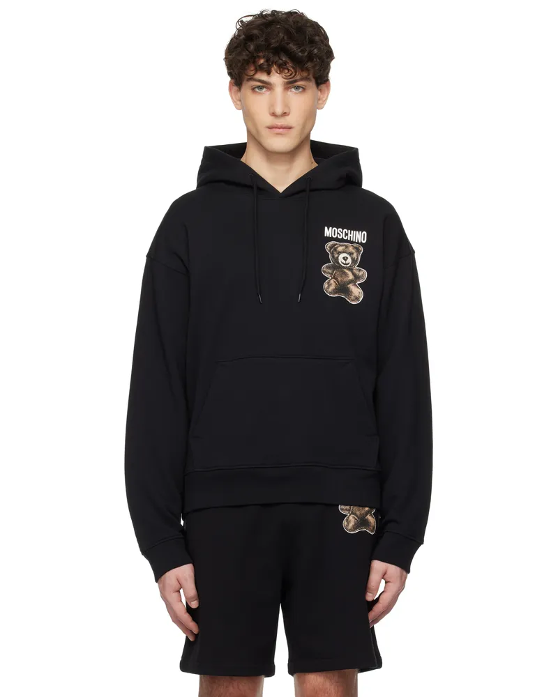 Moschino Black Teddy Bear Hoodie Multi