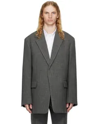 Jil Sander Gray Virgin Wool Blazer Antracite